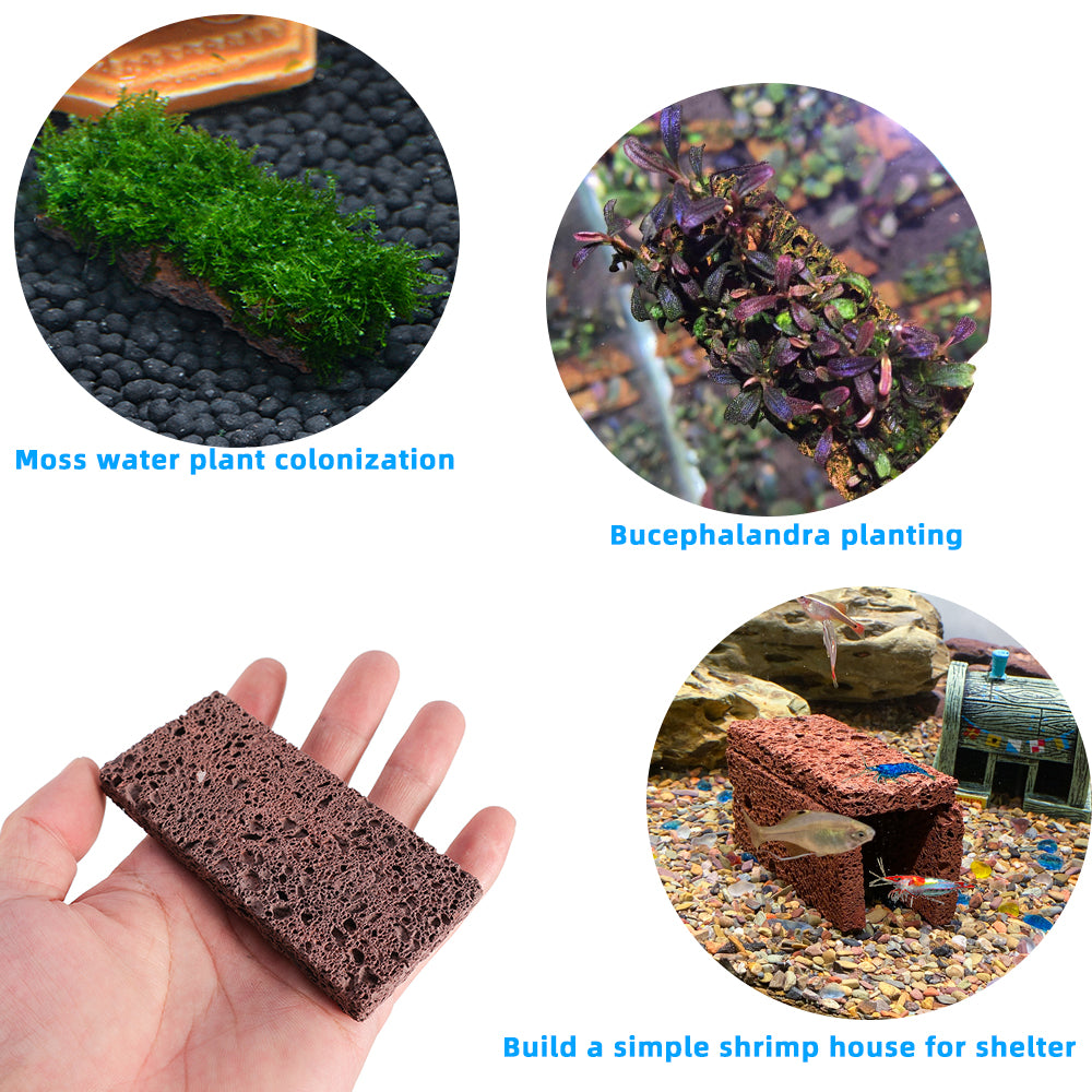 6PCS Aquarium landscape decoration basalt stone flake Moss water grass planter wholesale